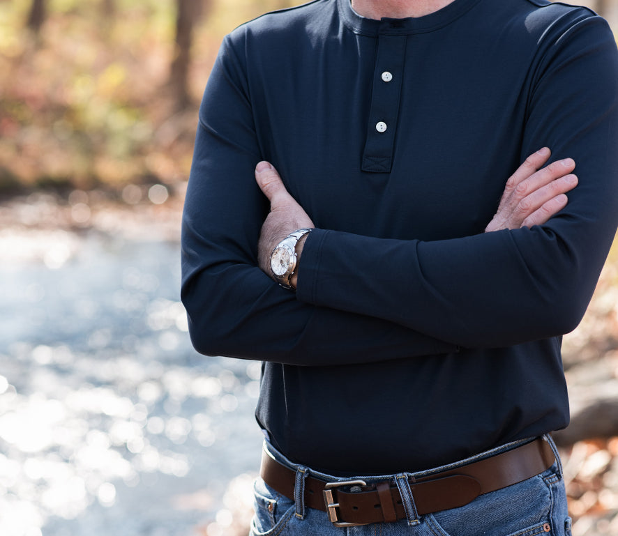 long sleeve henley shirt for tall men