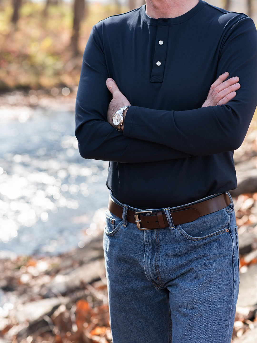 luxury henley shirt with extra long sleeves - Broadyarns